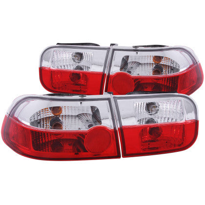 50/50 Taillights Red/Clear - 92-95 Honda Civic (Hatch)