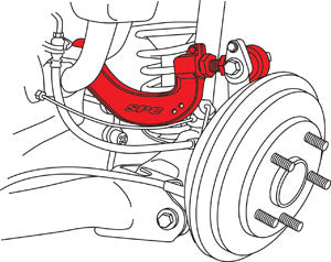 Diagram of Rear camber arm by SPC Performance for 2016-2023 Honda Civic and 2023 Acura Integra on car 