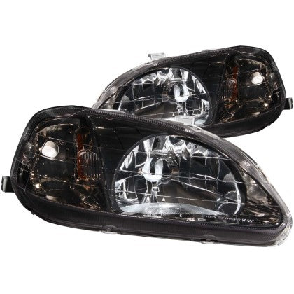 Headlights Gun-Metal Gray/Crystal - 99-00 Honda Civic